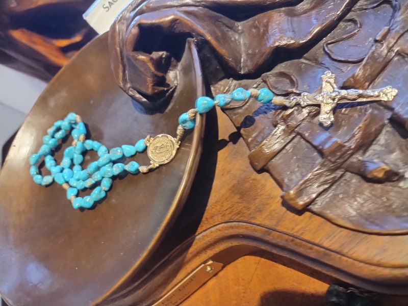 Gold Natural Turquoise Rosary 04152501 by Father Kunkel