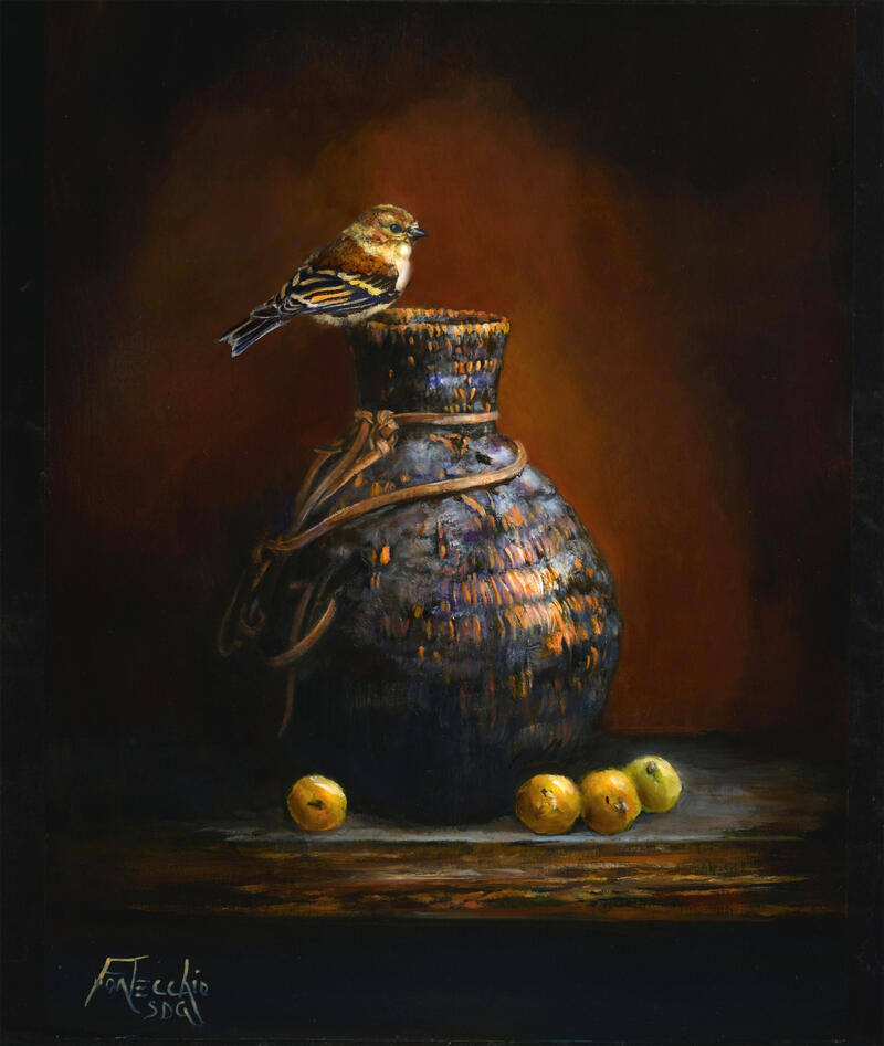 Apache Water Pot, Wild Apples, and Gold Finch