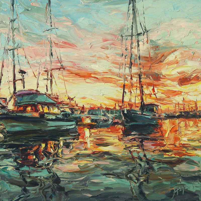 Sunset Harbor by Lyudmila Agrich