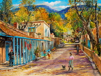 Charming Palace Avenue, Santa Fe by Manfred Rapp
