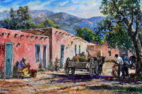 Upper Canyon Road Adobe by Manfred Rapp