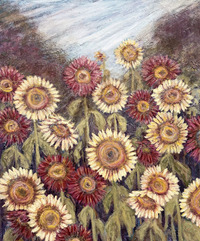 Autumn Equinox in Crimson and Amber by Marlena Campbell