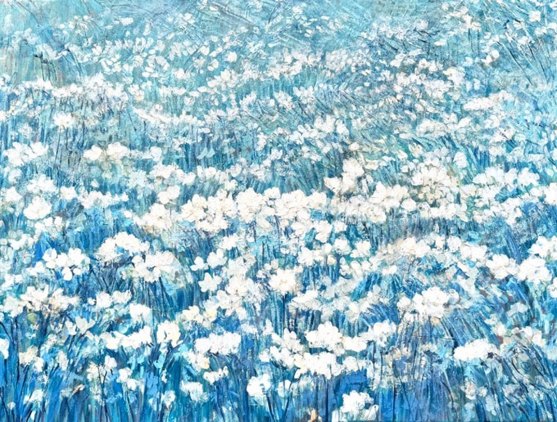 Azure Spring Wildflowers by Marlena Campbell