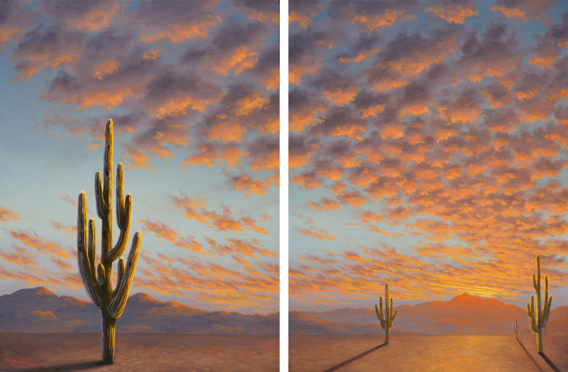 Last Light over Estrella diptych by Reid Richardson