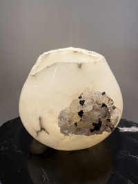White Alabaster with Tourmaline by Susan Zalkind