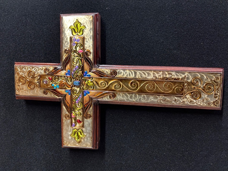 Druzy Middle Stone Amethyst Top Cross